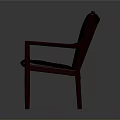Elegant Red Frame Chair With Black Leather Upholstered Seat Button Tufted Back And Armrests