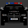 Black White Police Car With Emergency Lights Badge Decals And Grille