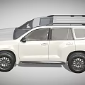 White Toyota SUV With Roof Rack And Black Wheels Front Design