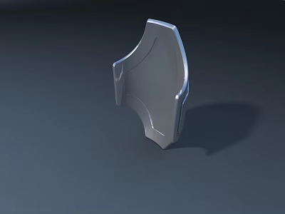 Silver Metallic Object With Curved Design And Smooth Surface In 3D Rendering 3d model