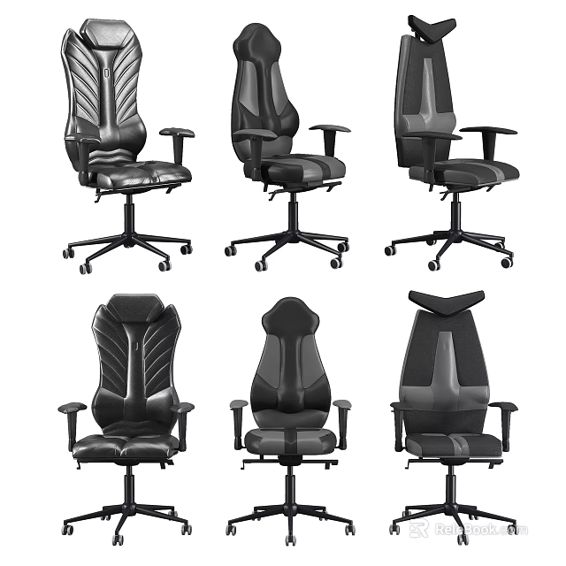 Modern Office Chair Collection With Ergonomic Design And Multiple Styles 3d model 