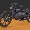 Vintage Motorcycle Featuring Retro Mechanical Design Classic Wheels And Headlight