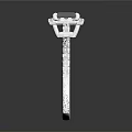 Elegant Silver Ring With Square Center Diamond And Small Diamonds Inlaid Band Design