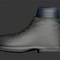 Green Textured Shoes With Blue Sock Like Collar And Orange White Laces