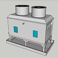 Industrial Air Conditioning Fan With Dual Cylindrical Top Units And Grille Structure