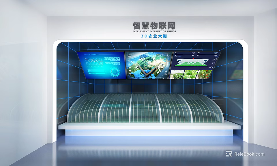 Smart IoT Smart Agriculture Display With Multiple Screens And Digital Interface 3d model