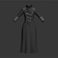 Elegant Long Coat Featuring Stand Up Collar Double Breasted Buttons And Long Sleeves