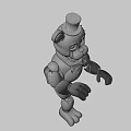 Yellow Cartoon Toy Character Wearing Colorful Top Hat And Bow Tie With Mechanical Features