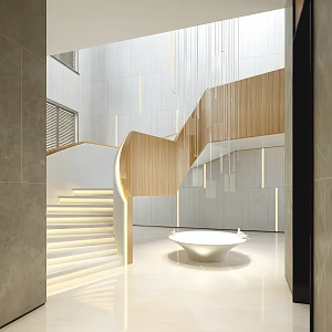 modern staircase revolving staircase 3d model