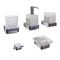 Modern Bathroom Accessories Set With Soap Dispenser Toothbrush Holder Soap Dish And Towel Ring