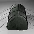 Durable Green Camping Tent with Arch Structure Support Poles and Entrance