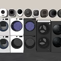 Stylish Modern Washing Machines In Various Colors And Styles On
