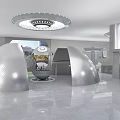 Futuristic Modern Bathroom Interior With Marble Walls Glass Partitions And Sleek Washbasin