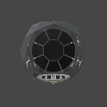 Circular Industrial Viewport Structure With Metal Frame And Geometric Panels