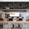 Bright Modern Public Office Space Interior With White Chairs Wooden Desks Large Windows And Bookshelves
