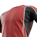 Red And Black Color Block Short Sleeved T Shirt For Sports