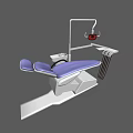 Professional Dental Treatment Chair Medical Equipment With Ergonomic Blue Seat Adjustable Light And Instrument Arm