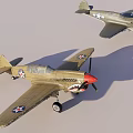 Vintage Olive Green Fighter Aircraft With Shark Mouth Design And Star Markings