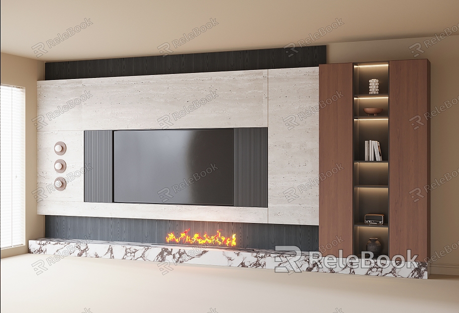 Modern TV background wall TV wall model