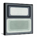 Two Square Wall Decor Pieces With Gray Green Layers And Abstract Design 3d model