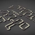 Realistic Road Scene Components With Curved Straight Roads And Lane Markings