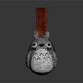 Totoro Shaped Headphones With Gray Textured Earpads And Red Headband Cute Design For Music Lovers