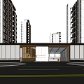 Modern Residential Building Exterior Design With Glass Curtain Wall Stone Walls And Spacious Driveway