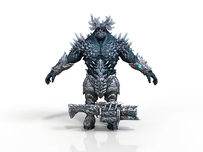 Fantasy Mythical Warrior With Crystal Spiked Armor Intricate Design Standing Pose 3d model