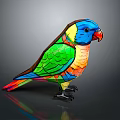 Colorful Parrot With Vibrant Feathers Blue Head Green Wings And Red Beak On Dark Background