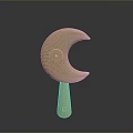 Traditional Decorative Wooden Crescent Shaped Weapon With Carved Texture And Handle Design