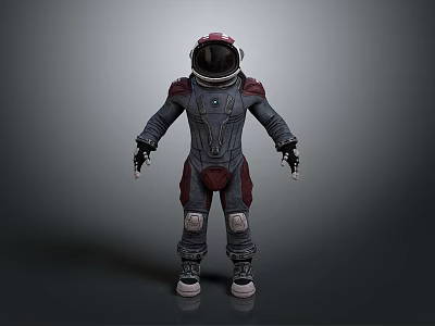 Advanced Futuristic Astronaut Spacesuit With Detailed Protective Design And Helmet For Space Missions 3d model