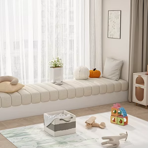 modern bay window cream bay window 3d model