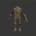 3D Robot Character Design With Gold And Black Mechanical Structure And Joints