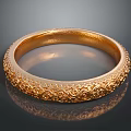 Golden Carved Bracelet With Intricate Filigree Patterns For Elegant Accessory