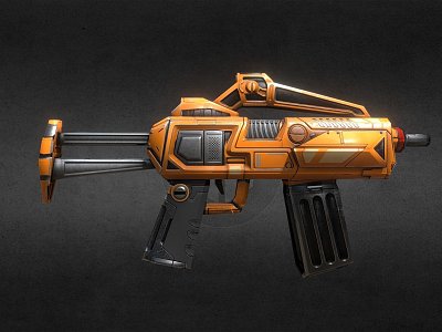 semi-automatic sci-fi gun 3d model