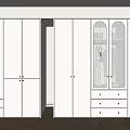 Modern White Wardrobe Interior Design With Glass Door Display Cabinet And Drawers
