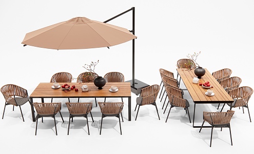 Modern Courtyard Outdoor Table and Chair Casual Table and Chair Dining Table and Chair Outdoor Chair 3d model