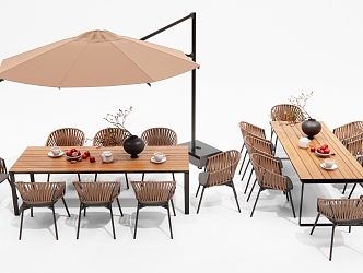 Modern Courtyard Outdoor Table and Chair Casual Table and Chair Dining Table and Chair Outdoor Chair 3d model