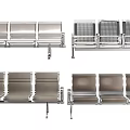 Sturdy Metal Public Chairs with Backrests for Waiting Areas and Public Spaces