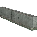 Concrete Garden Decorative Structure With Long Rectangular Shape And Sand Base 3d model
