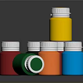Small Colorful Plastic Bottles With White Caps In Various Colors For Daily Use