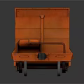 Orange Tilted Freight Train Car Modern Industrial Metal Structure For Cargo Transport