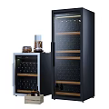Modern Wine Storage Cabinet With Glass Door And Wooden Shelves For Bottle
