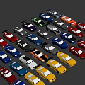 Colorful Various Cars Arranged In Rows With Different Models And Styles