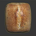 Artisan Whole Grain Bread With Crusty Surface And Grainy Texture On Black Background