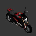 Sleek Black Motorcycle With Red Frame Golden Forks And Modern Sporty Design