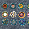 Colorful Ceramic Wall Hangings With Traditional Floral And Dragon Patterns For Home Decor
