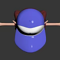 3D Cartoon Character Wearing Blue White Cap Red Shirt With Surprised Expression And Outstretched Arms