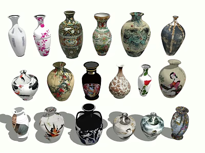Chinese-style ceramic ware porcelain ceramics 3d model