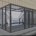 Modern Glass Entrance Door Design With Metal Frame And Stone Wall Exterior Interior Hall View